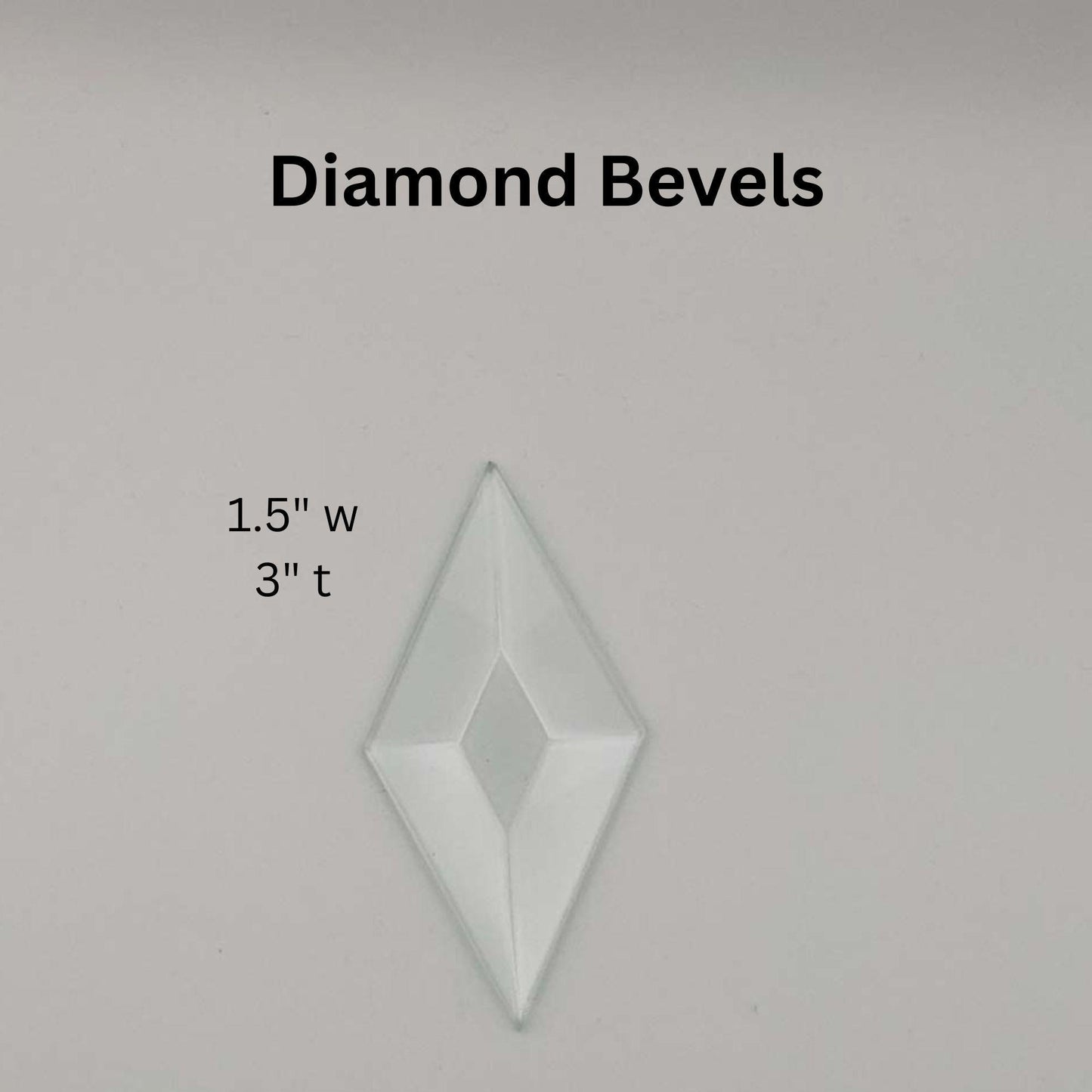 1.5" x 3" Diamond Bevel glass