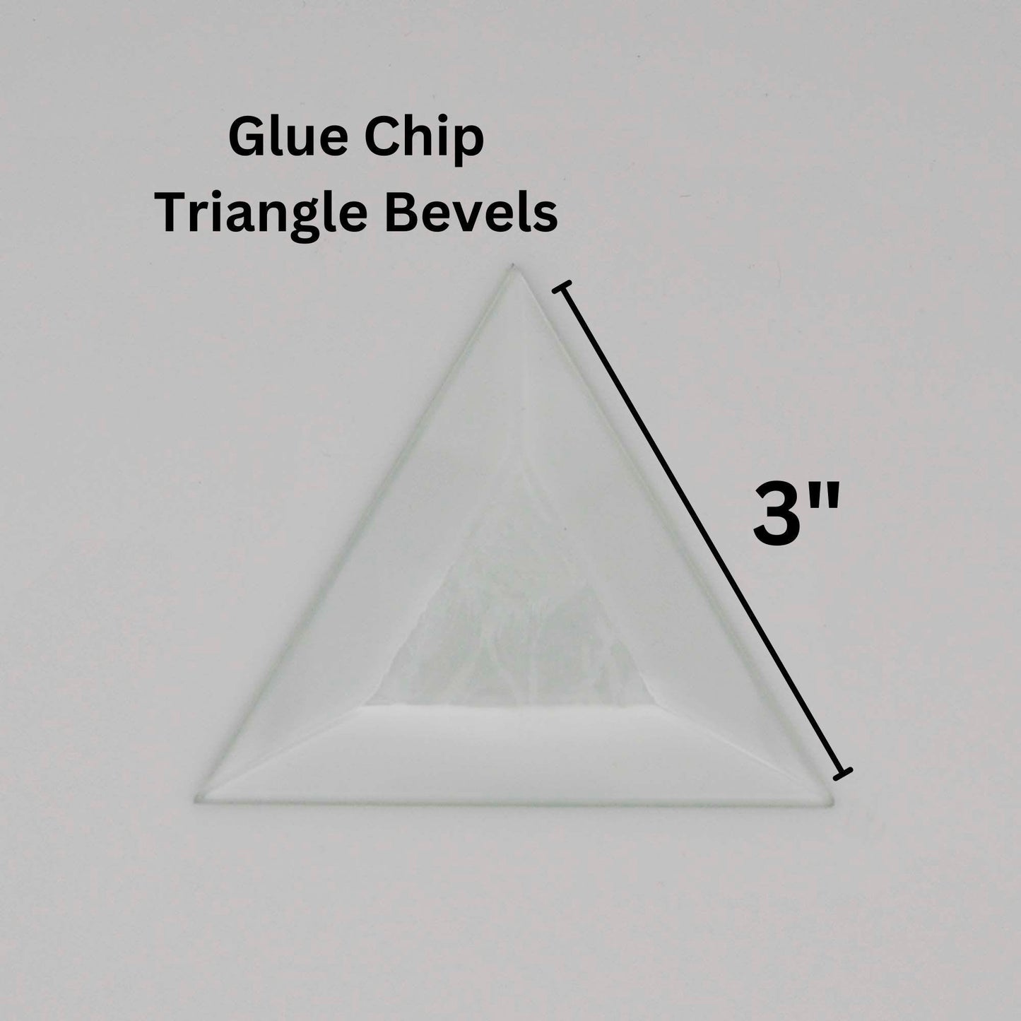 Triangle Bevel with Glue Chip center, 3 inch or 4 inch