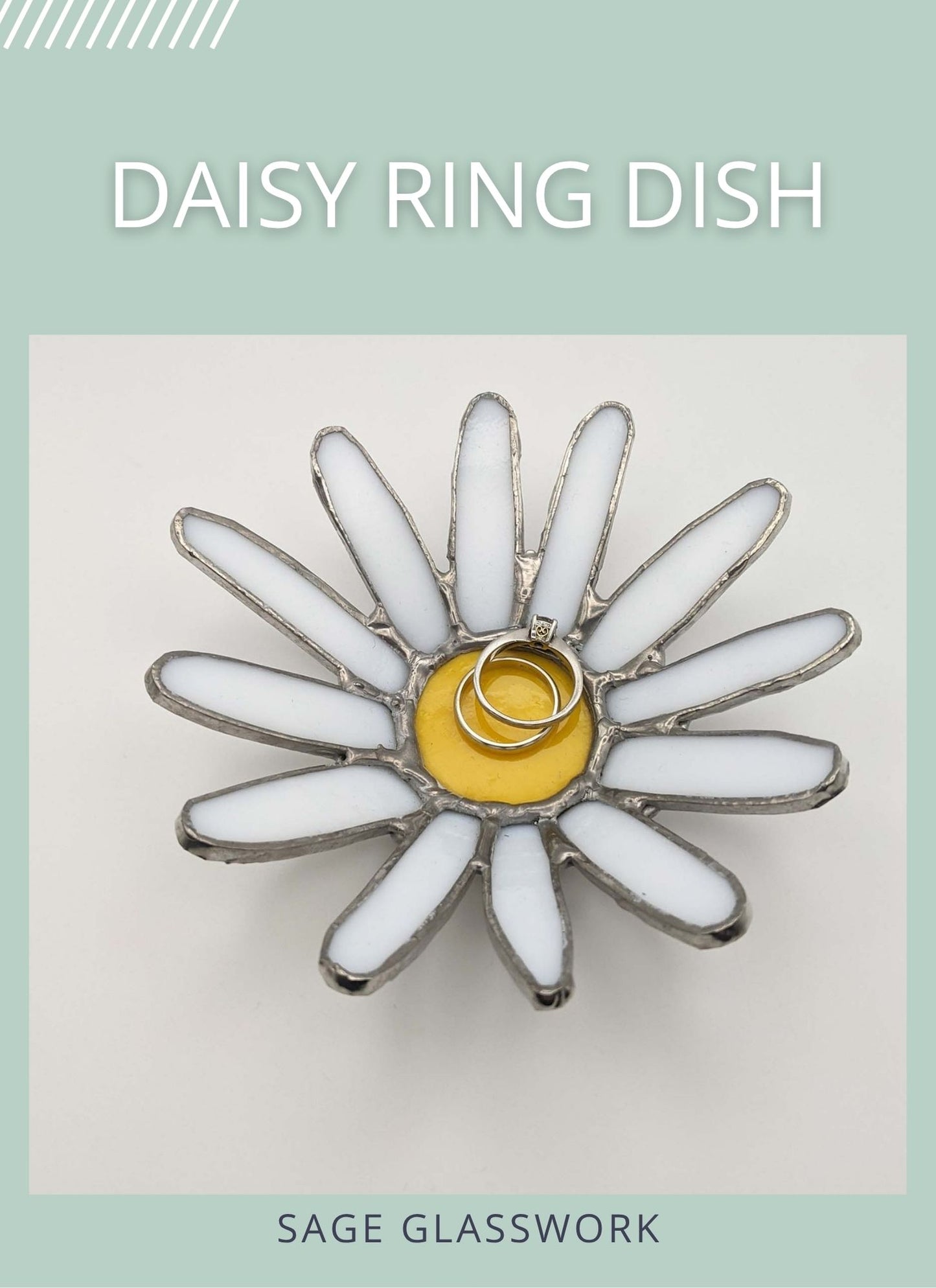 3D Daisy Ring Dish TUTORIAL stained glass pattern