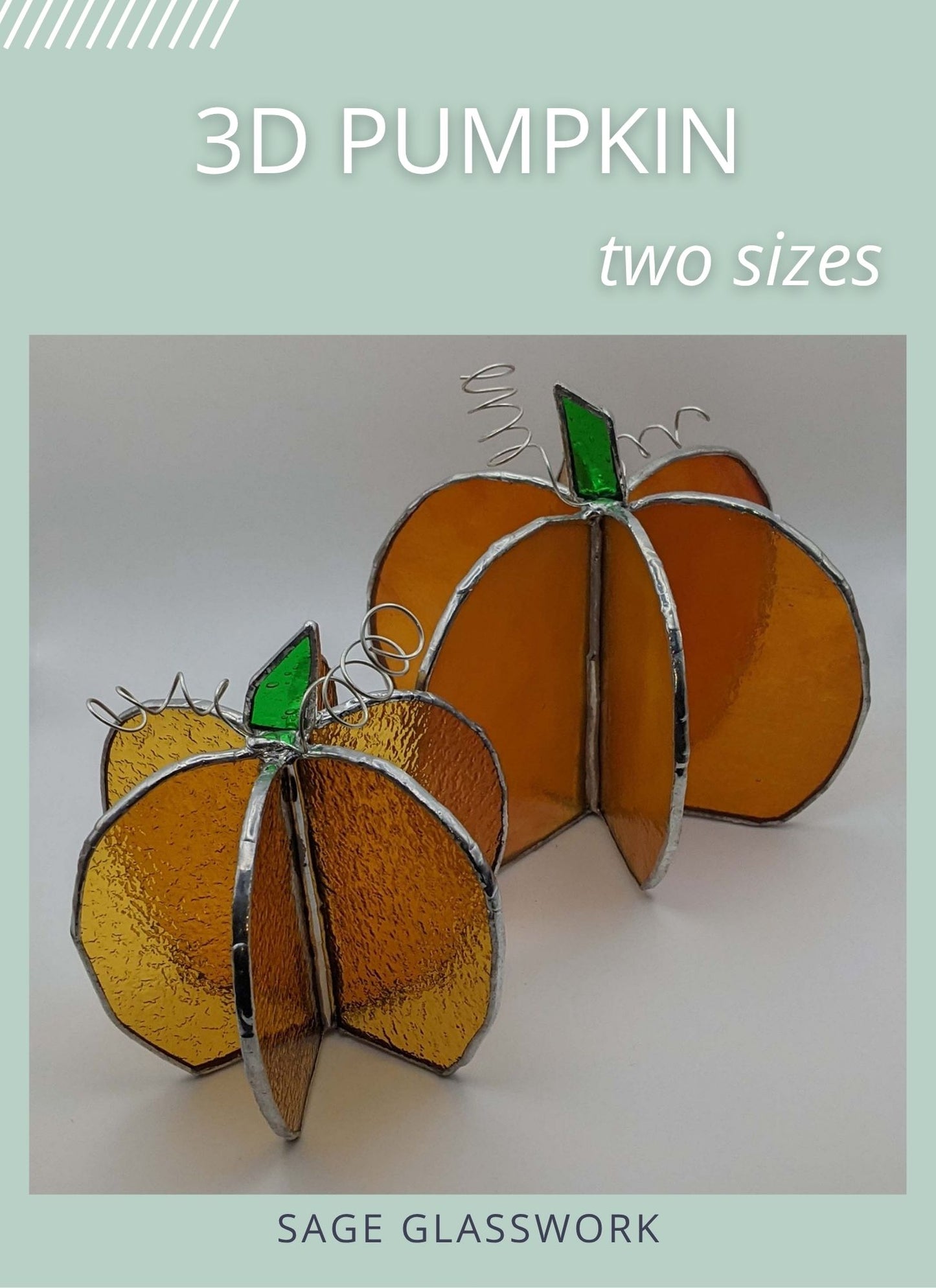 3D Pumpkin stained glass pattern TUTORIAL