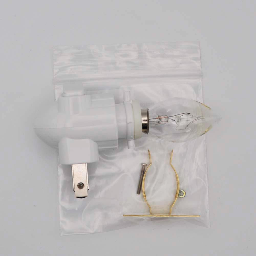 White Night Light Kit with brass clip and bulb