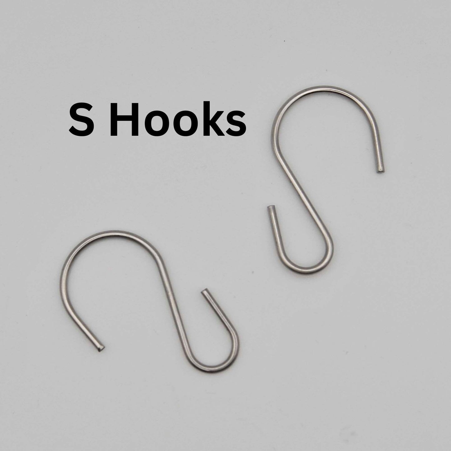 Stainless steel S hooks, 1 inch wide and 1.75 inch long