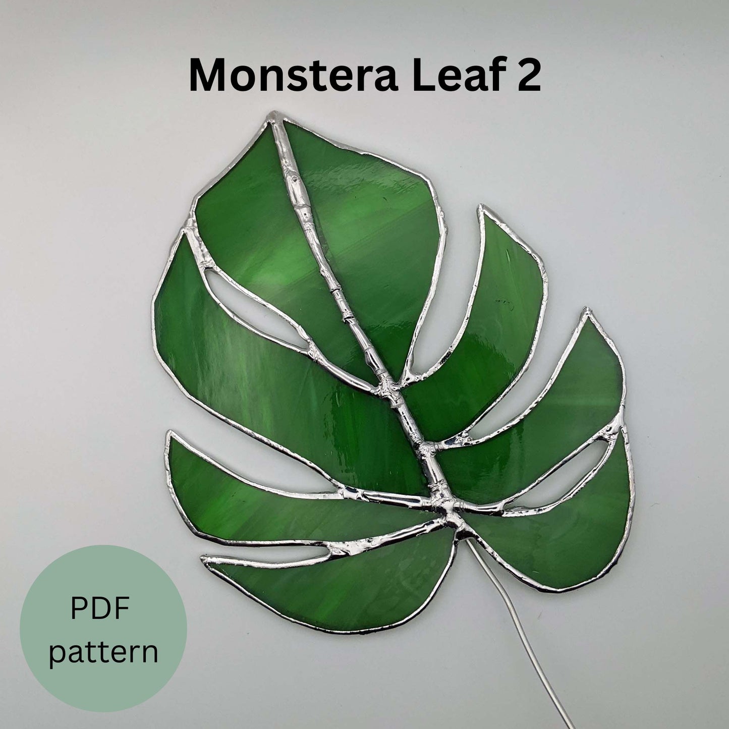 Monstera Leaf set of 3 stained glass PATTERN