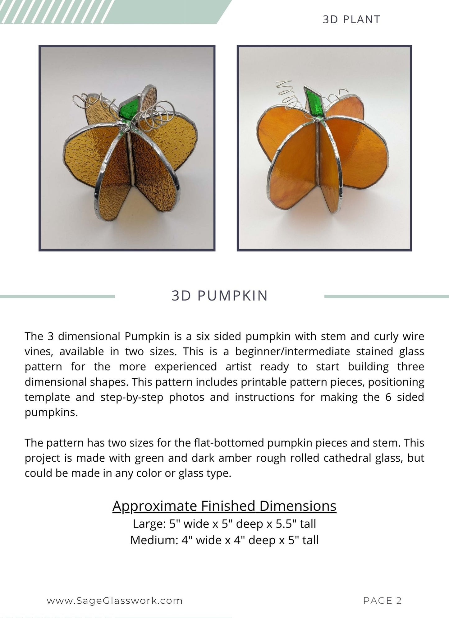 3D Pumpkin stained glass pattern TUTORIAL