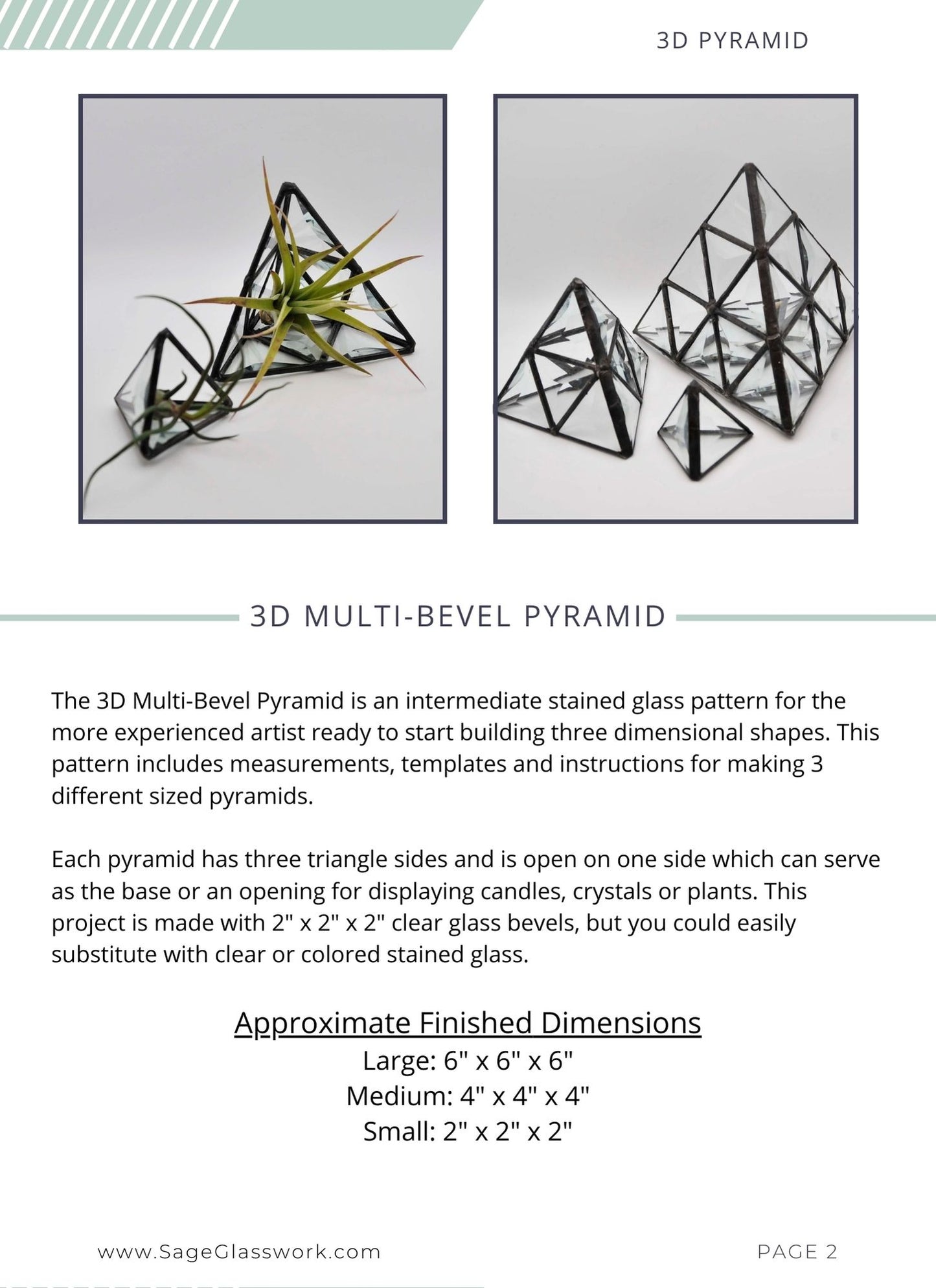 3D Multi-Bevel Pyramid Stained Glass TUTORIAL