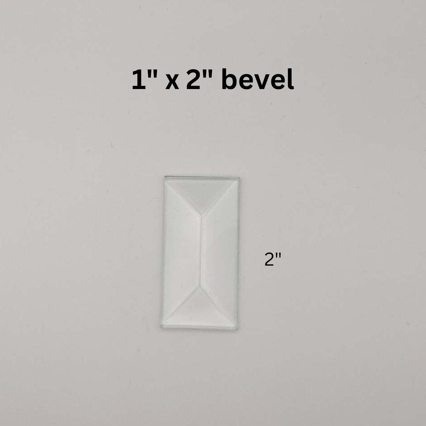 Rectangle Beveled Glass, 1 inch wide pencil bevel by 1" 2" 3" or 4"