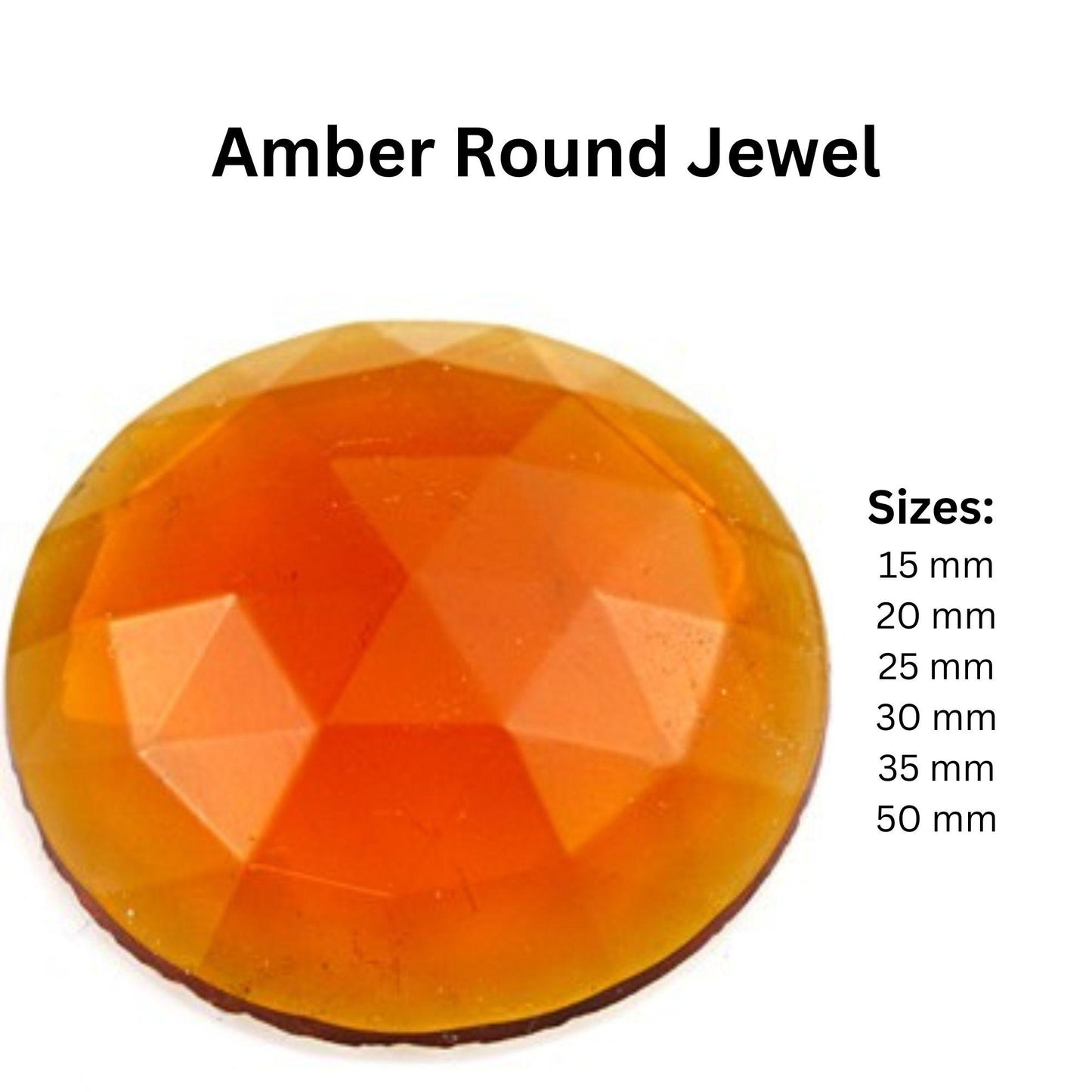 Amber round glass Jewel