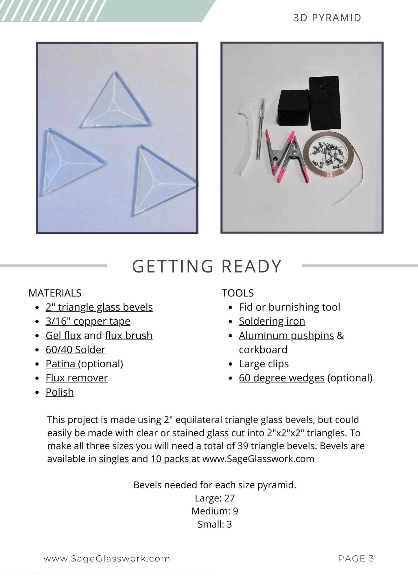 3D Multi-Bevel Pyramid Stained Glass TUTORIAL