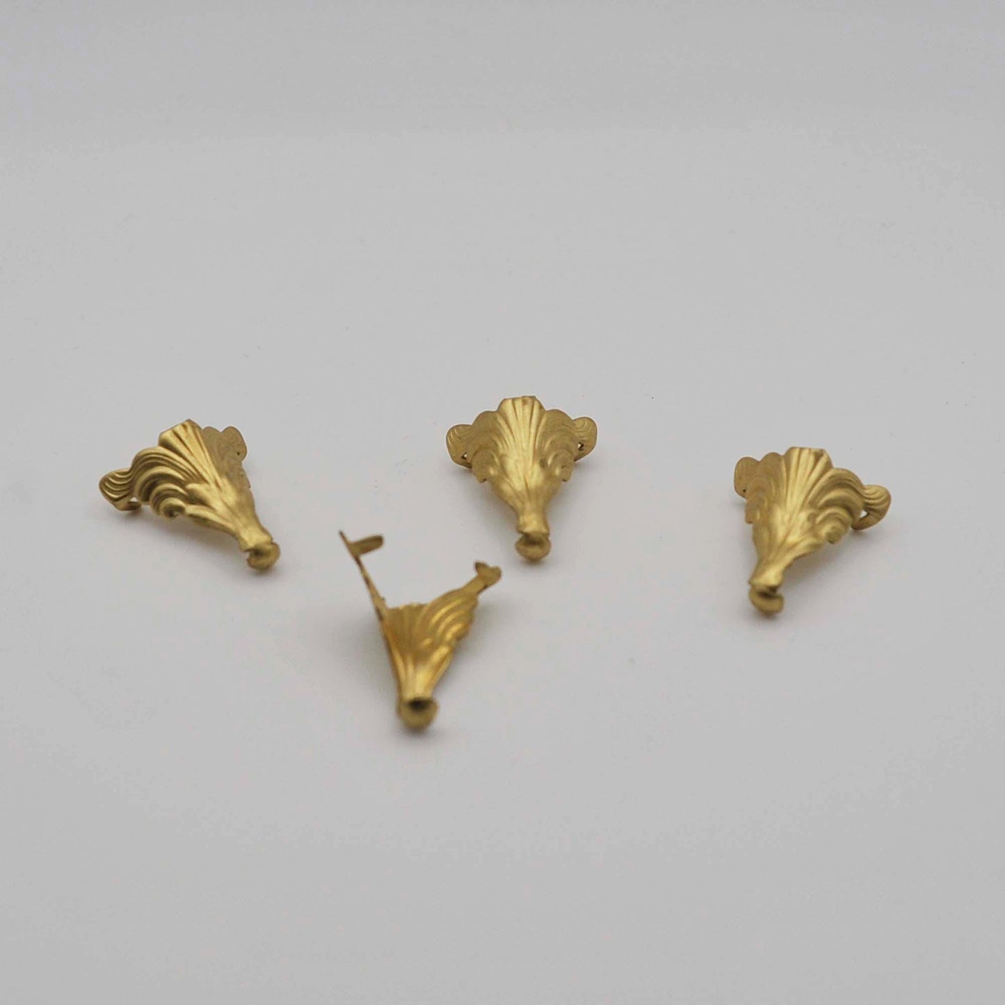 Brass jewelry box feet, 4 pack