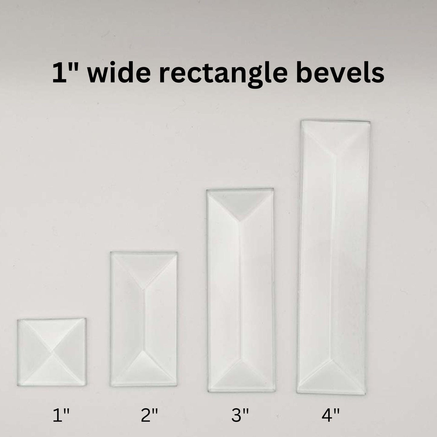 1" x 3" Rectangle Beveled Glass