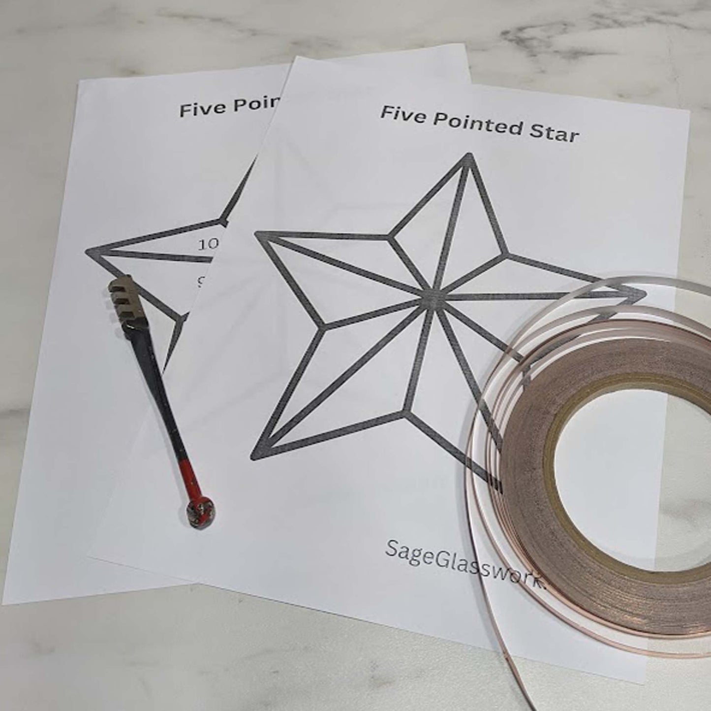 5 Pointed Star Stained Glass PATTERN