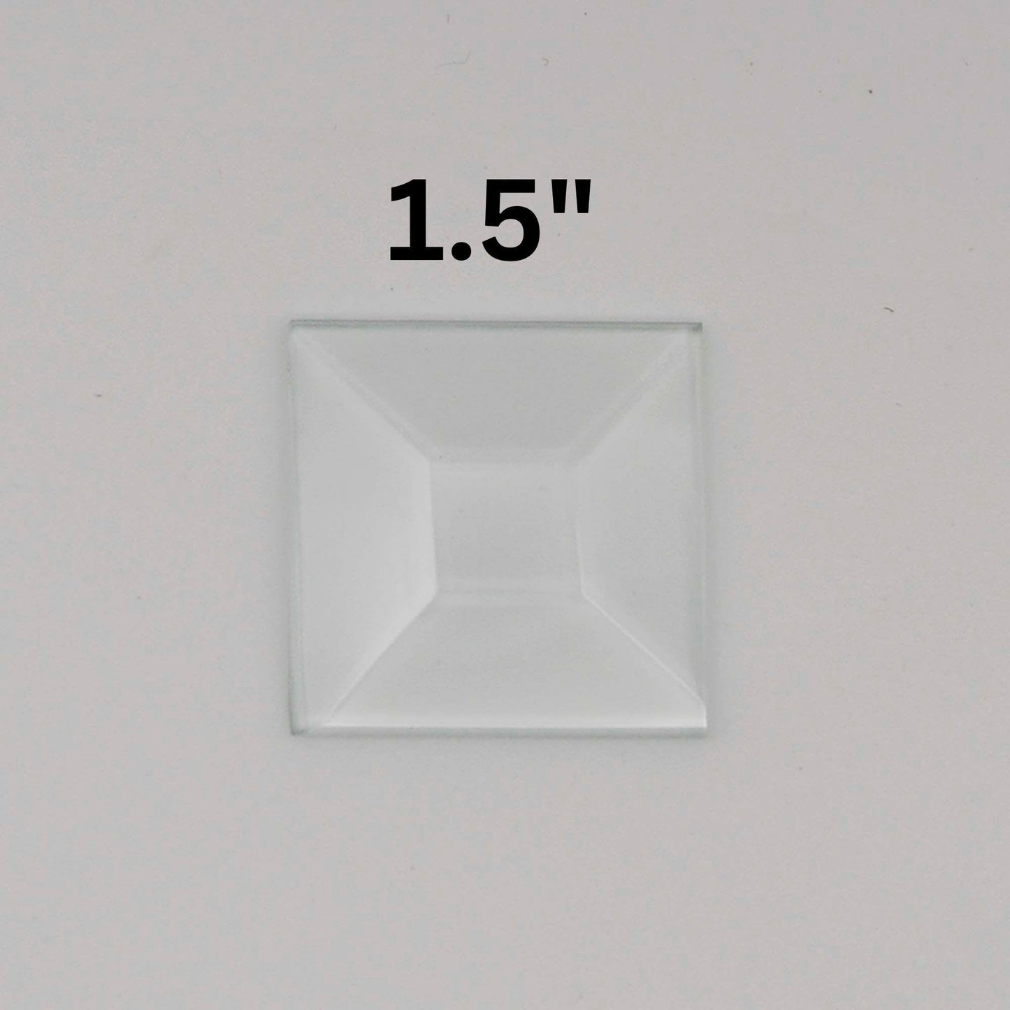 Square Beveled Glass, 1 piece clear glass bevel 1" 1.5" 2" 3" or 4"