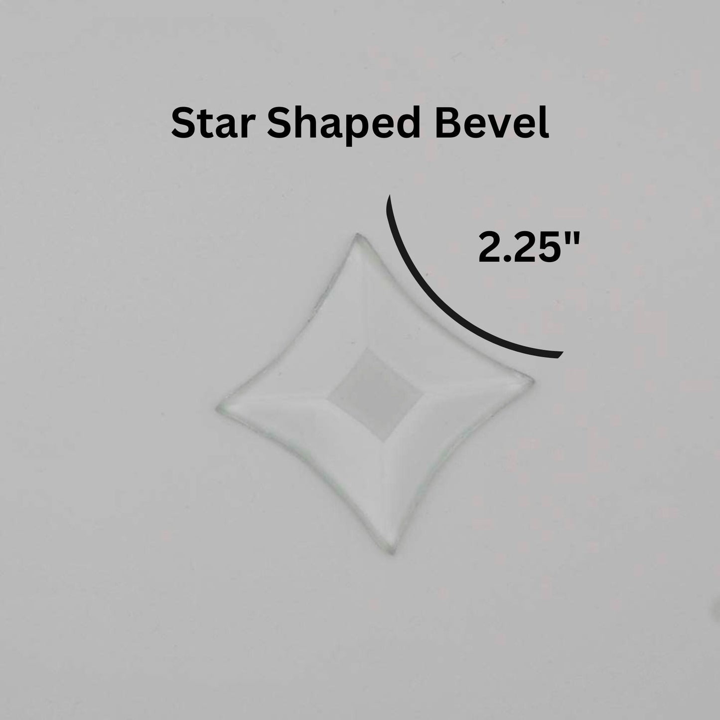 Star Glass Bevel, 1.25, 2.25 or 3.25 inch concave crystal