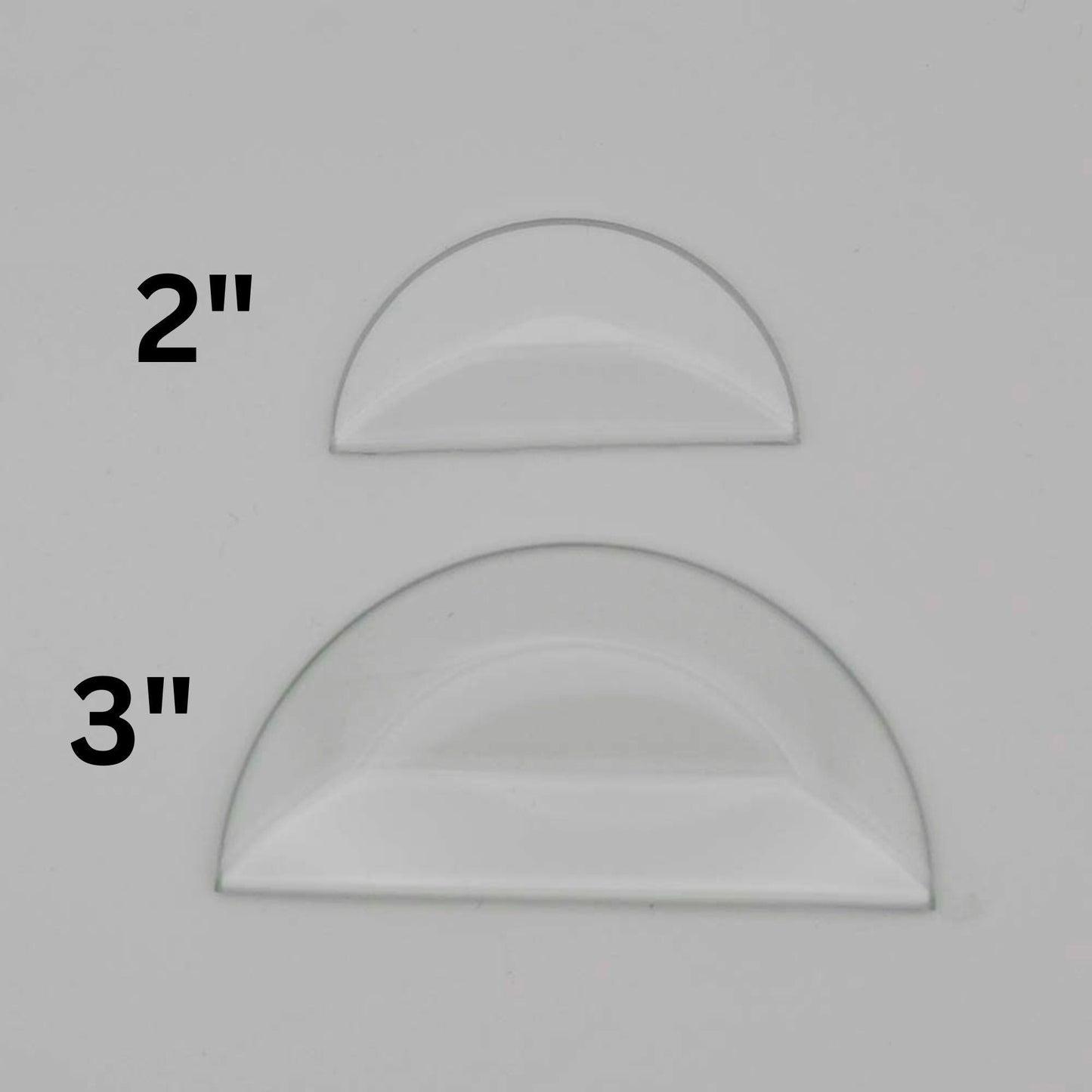 Half Circle Beveled Glass 2 or 3 inches wide