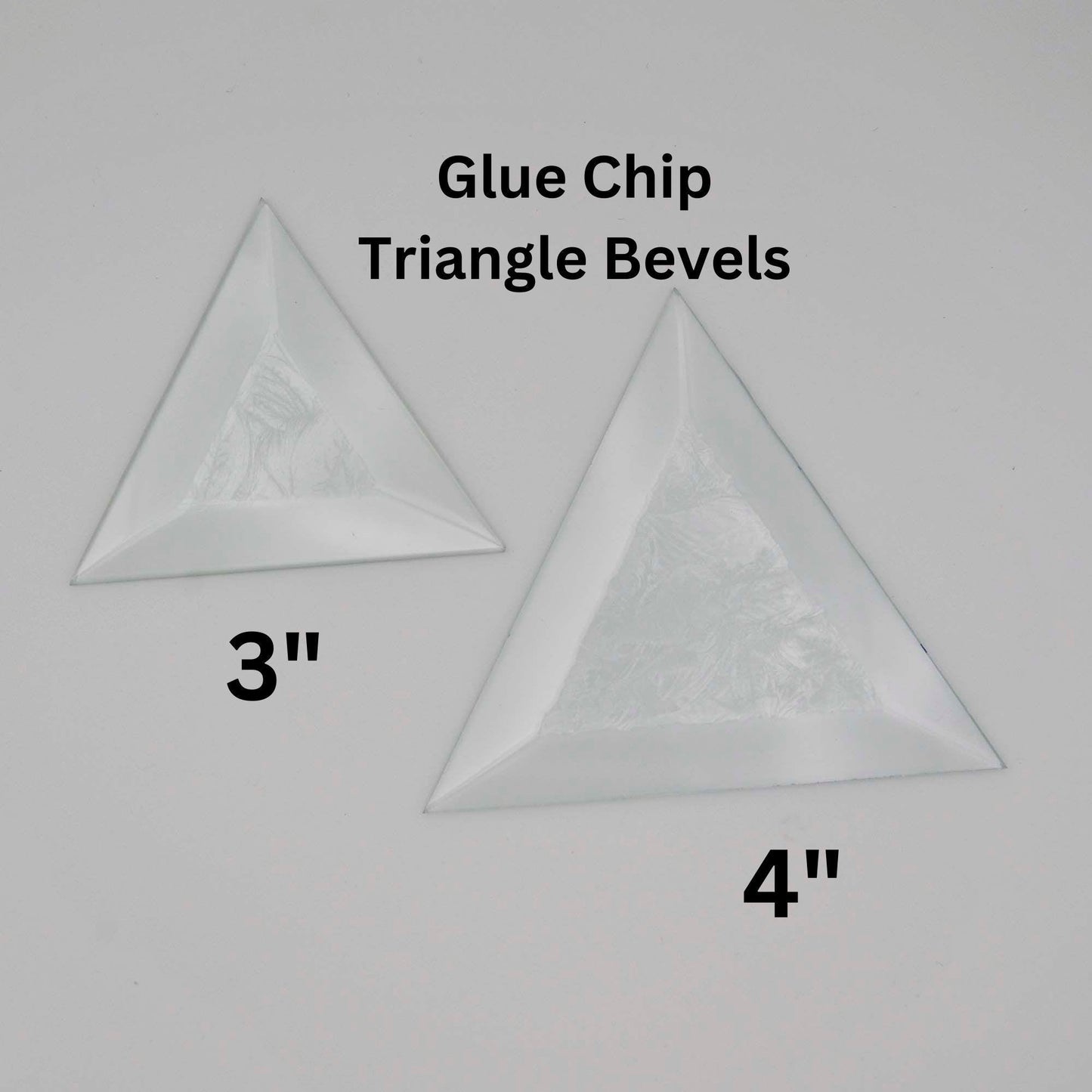 Triangle Bevel with Glue Chip center, 3 inch or 4 inch