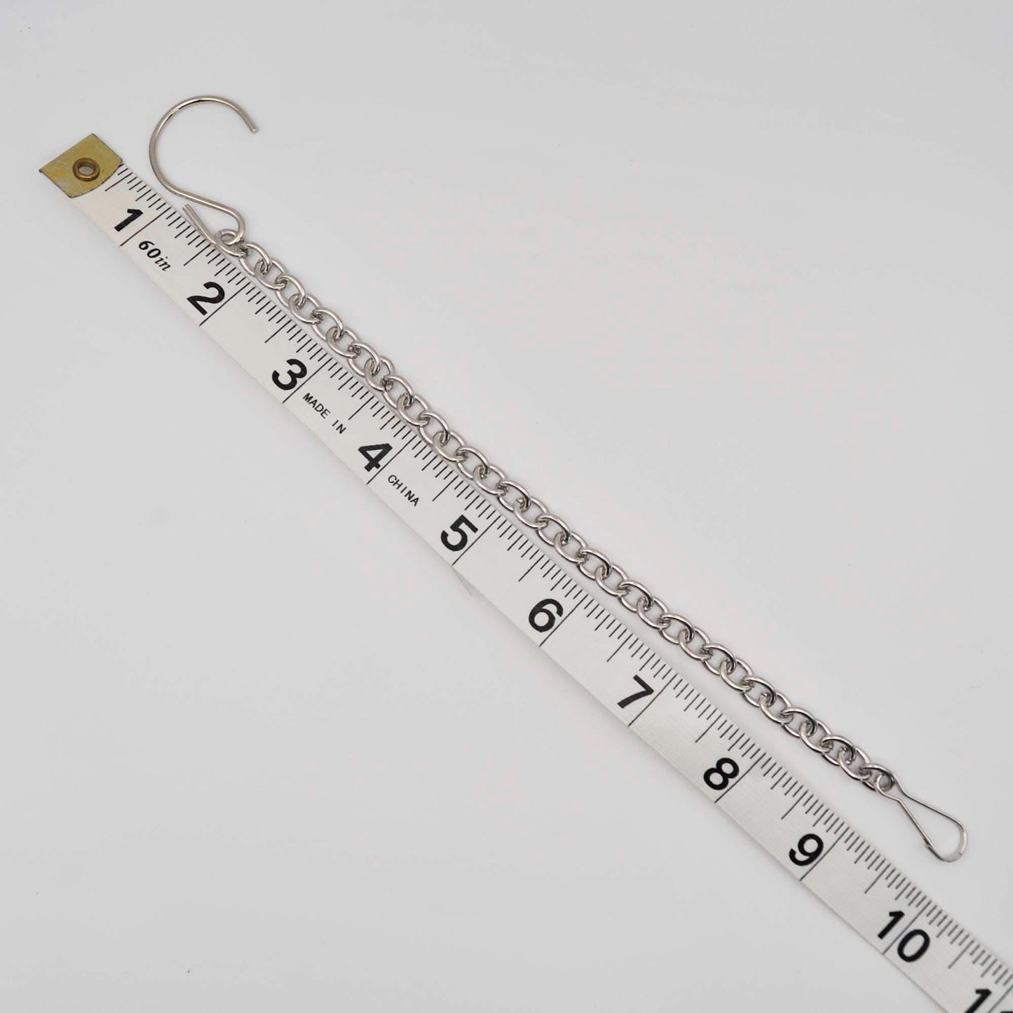 Hanger Chain Hardware- 10 inch stainless steel hook, jack chain and clasp