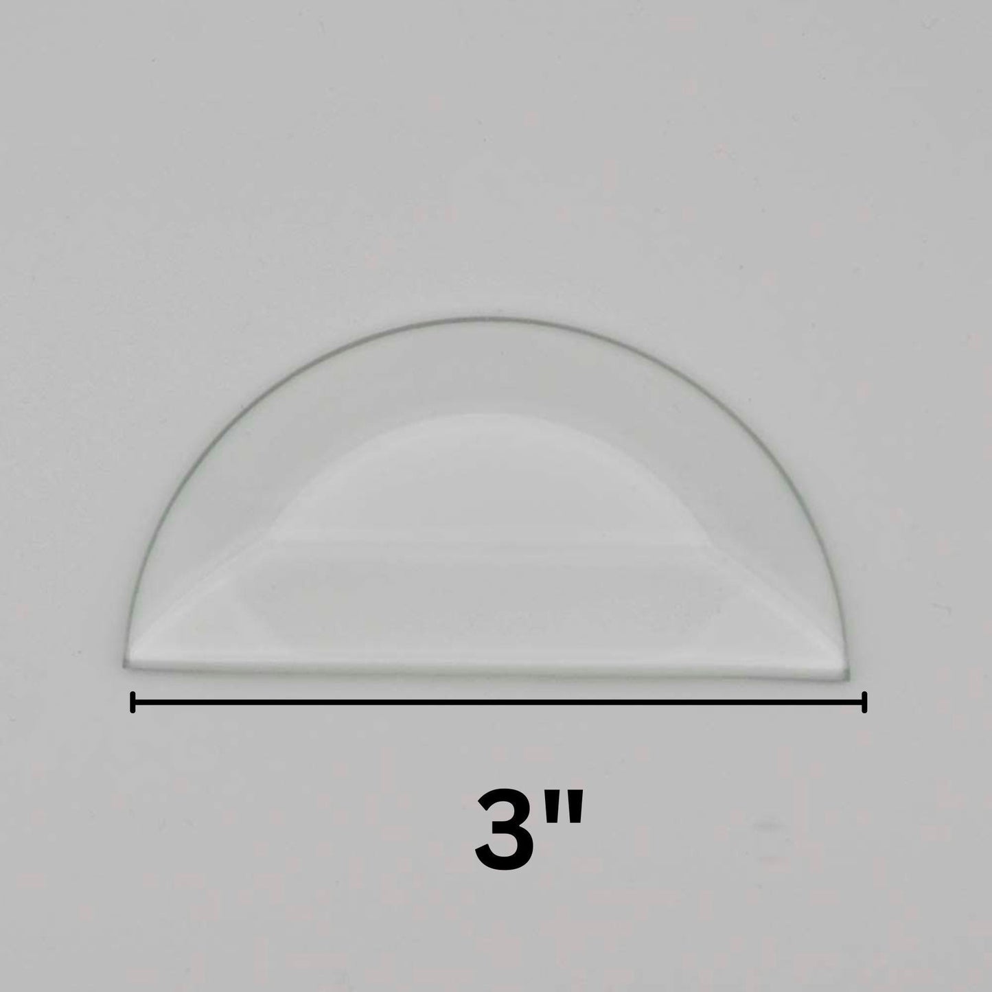 3" Half Circle Beveled Glass