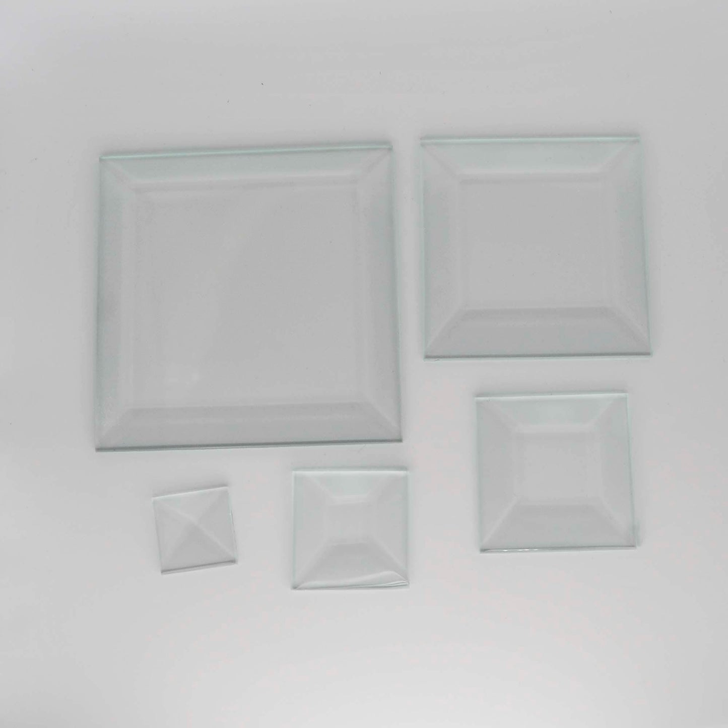 Square Beveled Glass, 1 piece clear glass bevel 1" 1.5" 2" 3" or 4"