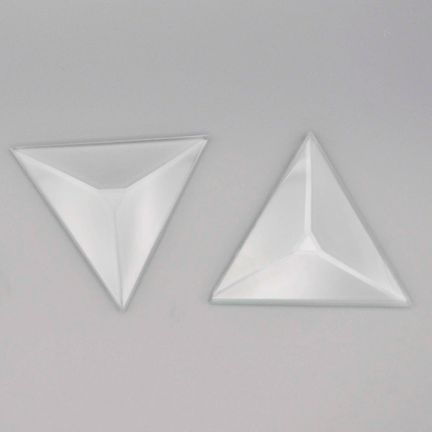 Triangle Beveled Glass, 1 piece clear glass bevel 2" 3" or 4"