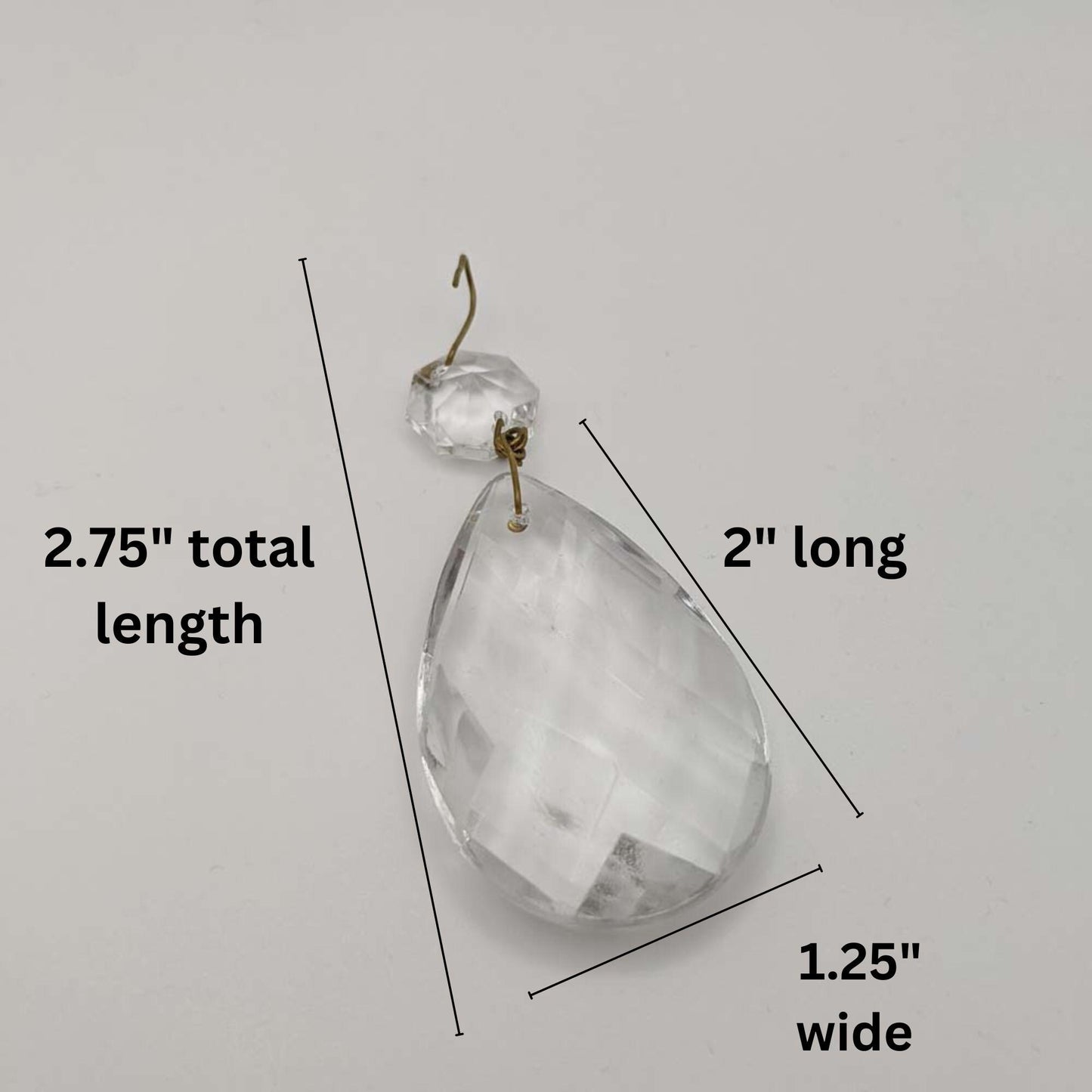 2 inch crystal teardrop prism