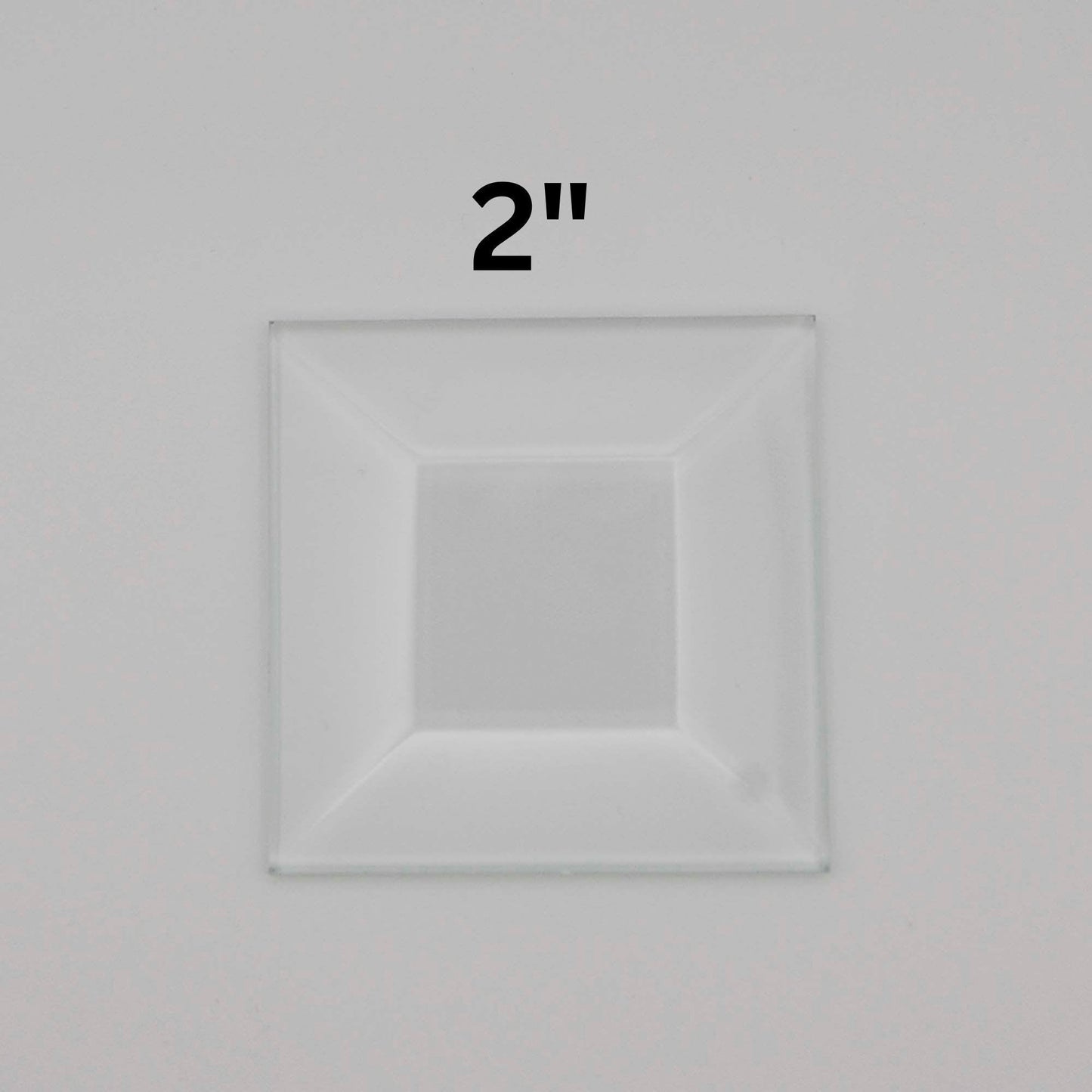 Square Beveled Glass, 1 piece clear glass bevel 1" 1.5" 2" 3" or 4"
