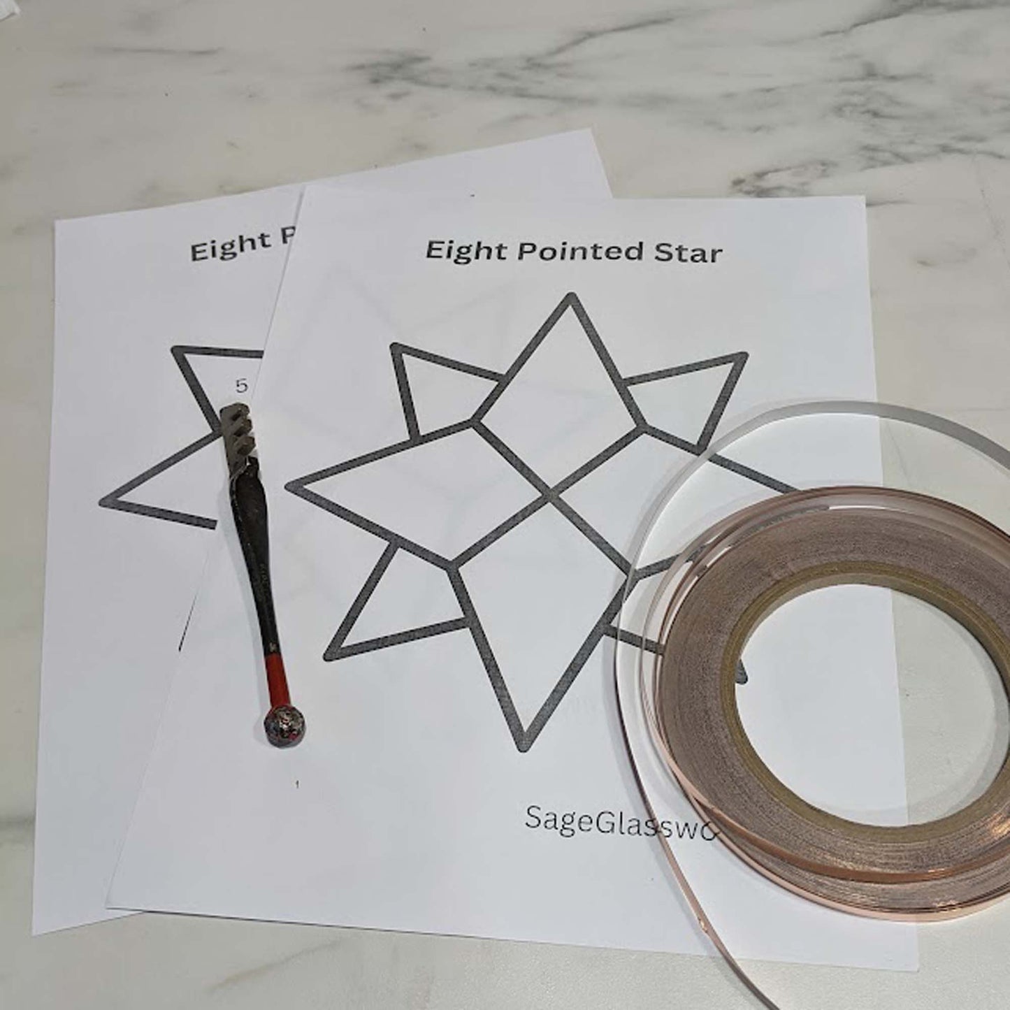 8 Pointed Star Stained Glass PATTERN