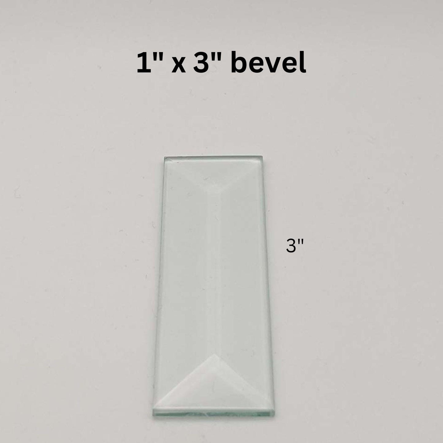 1" x 3" Rectangle Beveled Glass