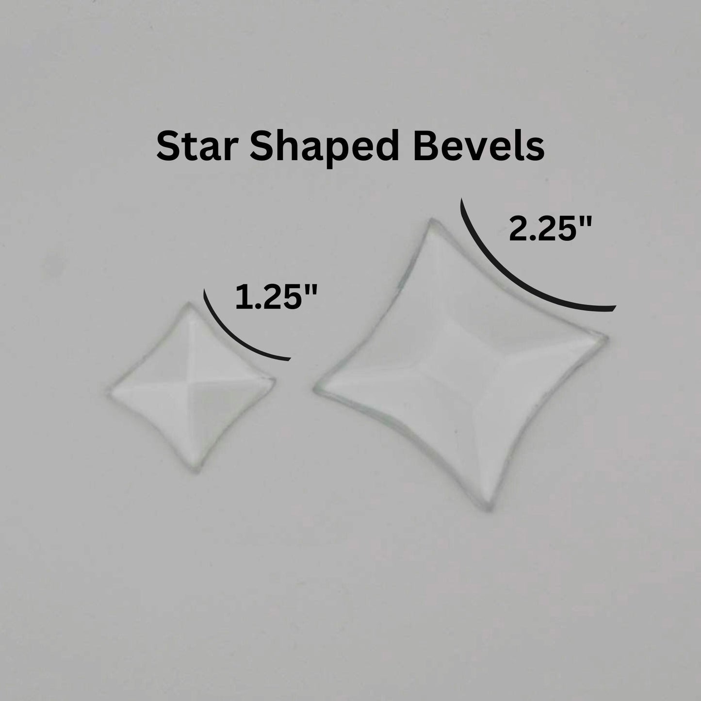 1.25" Star Glass Bevel, 1 1/4 inch concave sides