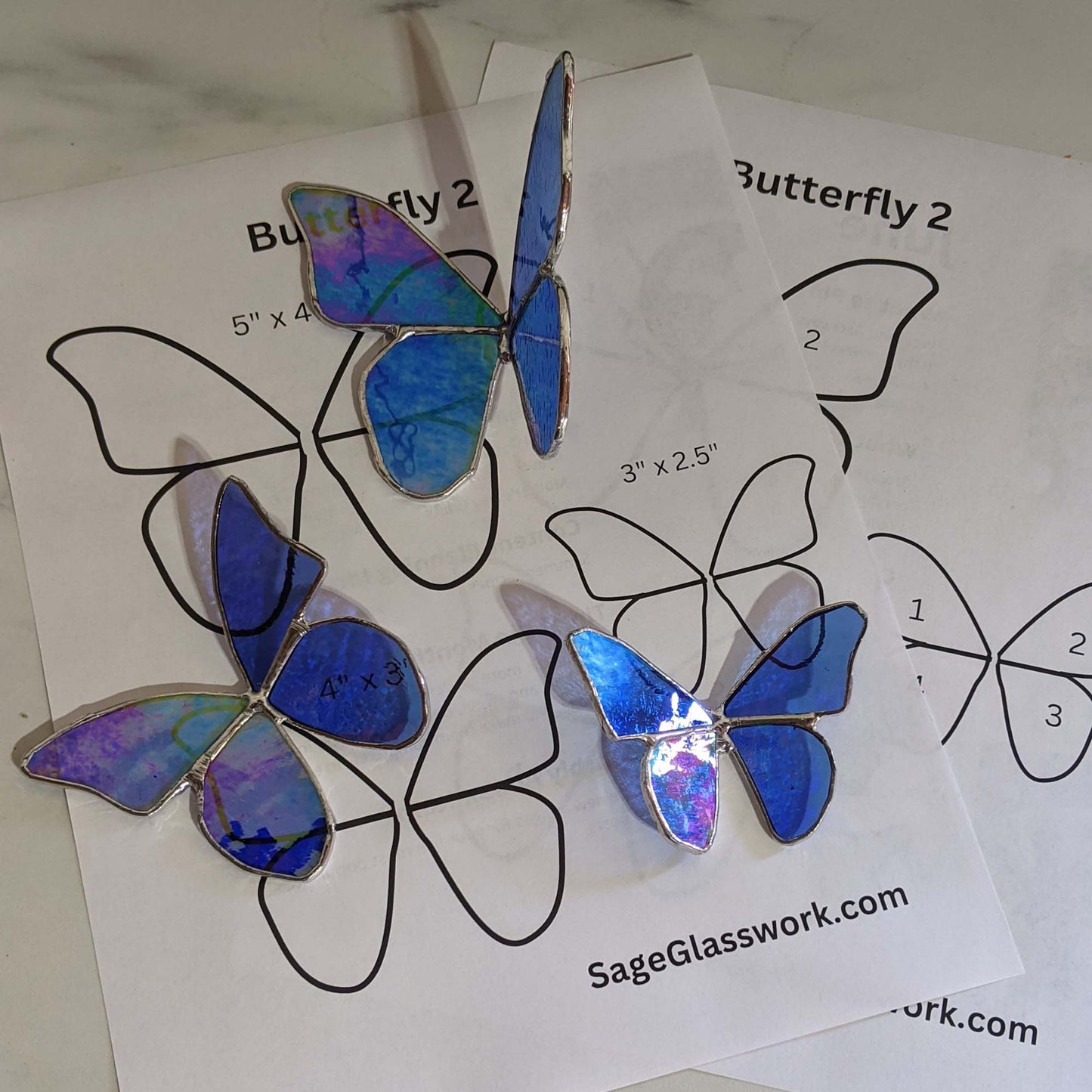Butterfly in 3 sizes Stained Glass PATTERN