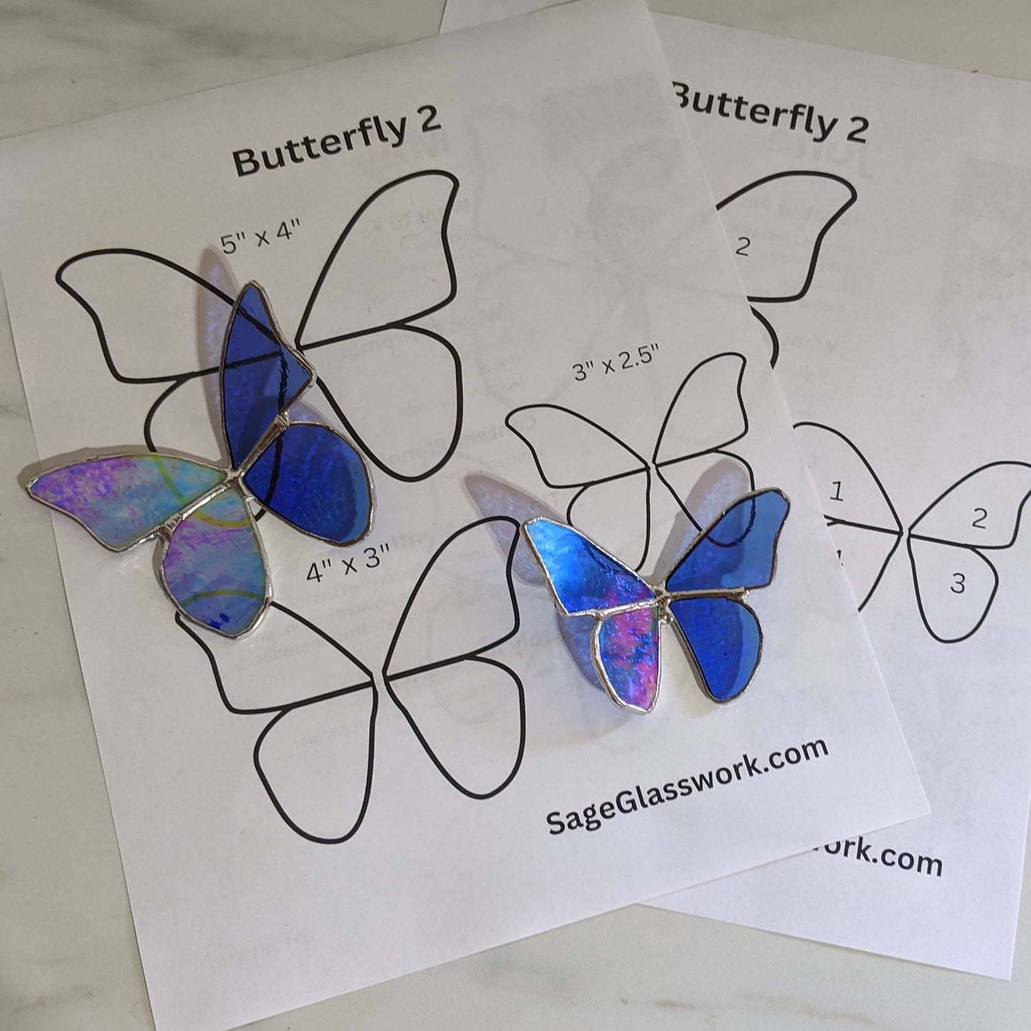 Butterfly in 3 sizes Stained Glass PATTERN