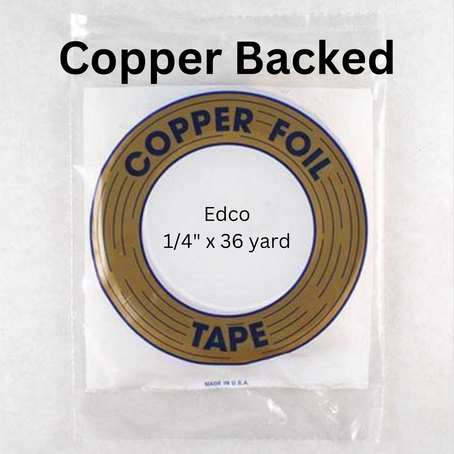 Edco COPPER BACK foil tape roll size 7/32" 1/4" 5/16" 3/8" 1/2"