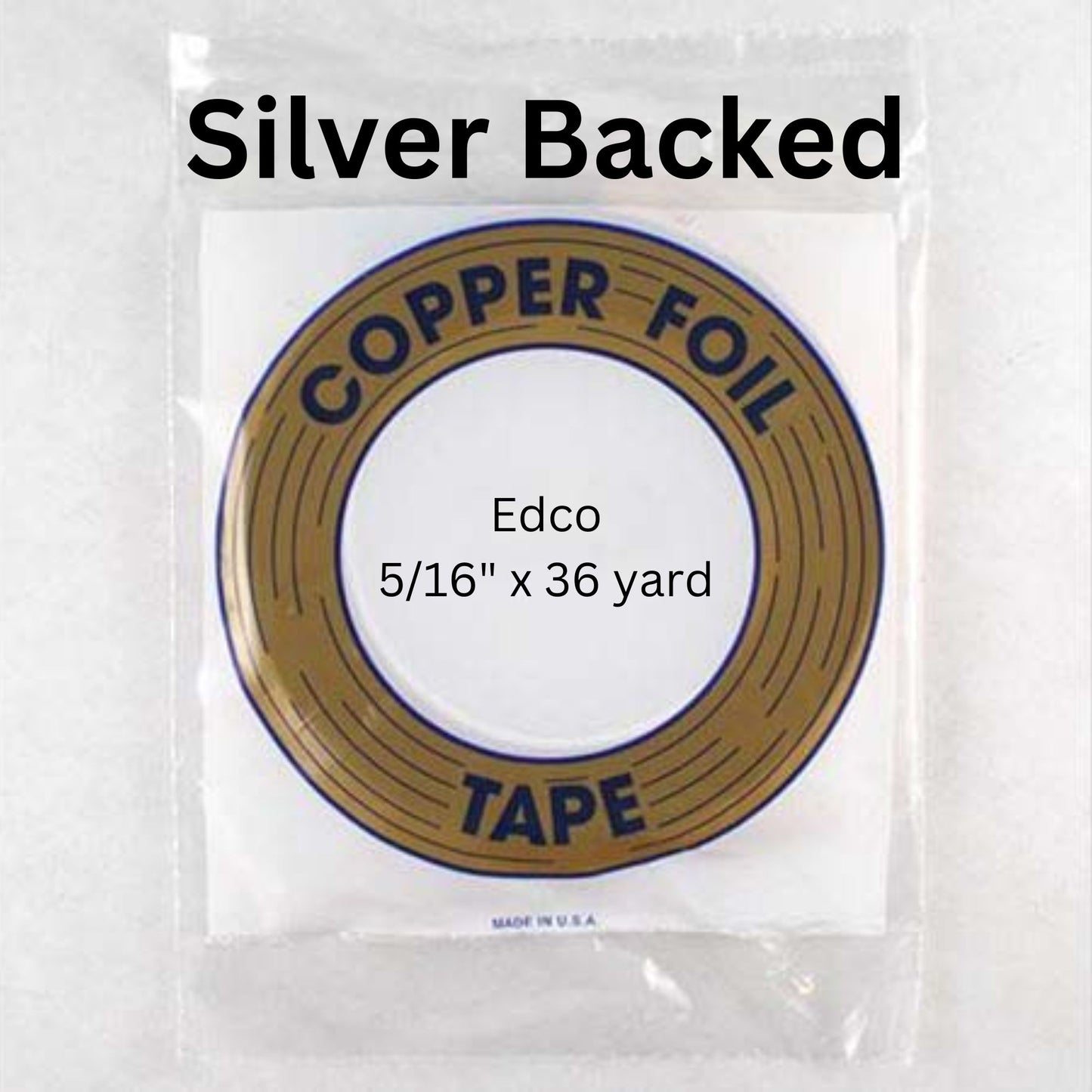 Edco SILVER BACK foil tape roll size 7/32" 1/4" 5/16" 3/8" 1/2" (Copy)
