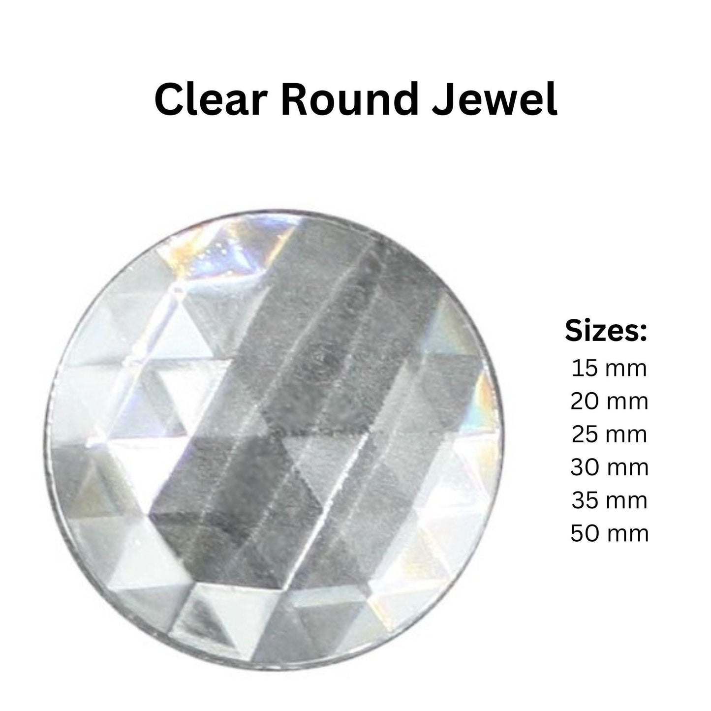 Clear round glass Jewel