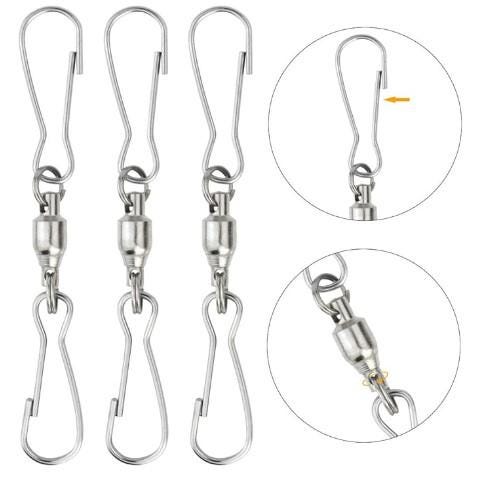 Spinner Hardware, stainless steel swivel with 2 clasps