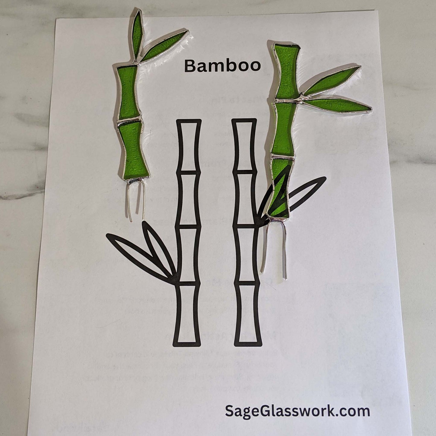 Lucky Bamboo stained glass pattern
