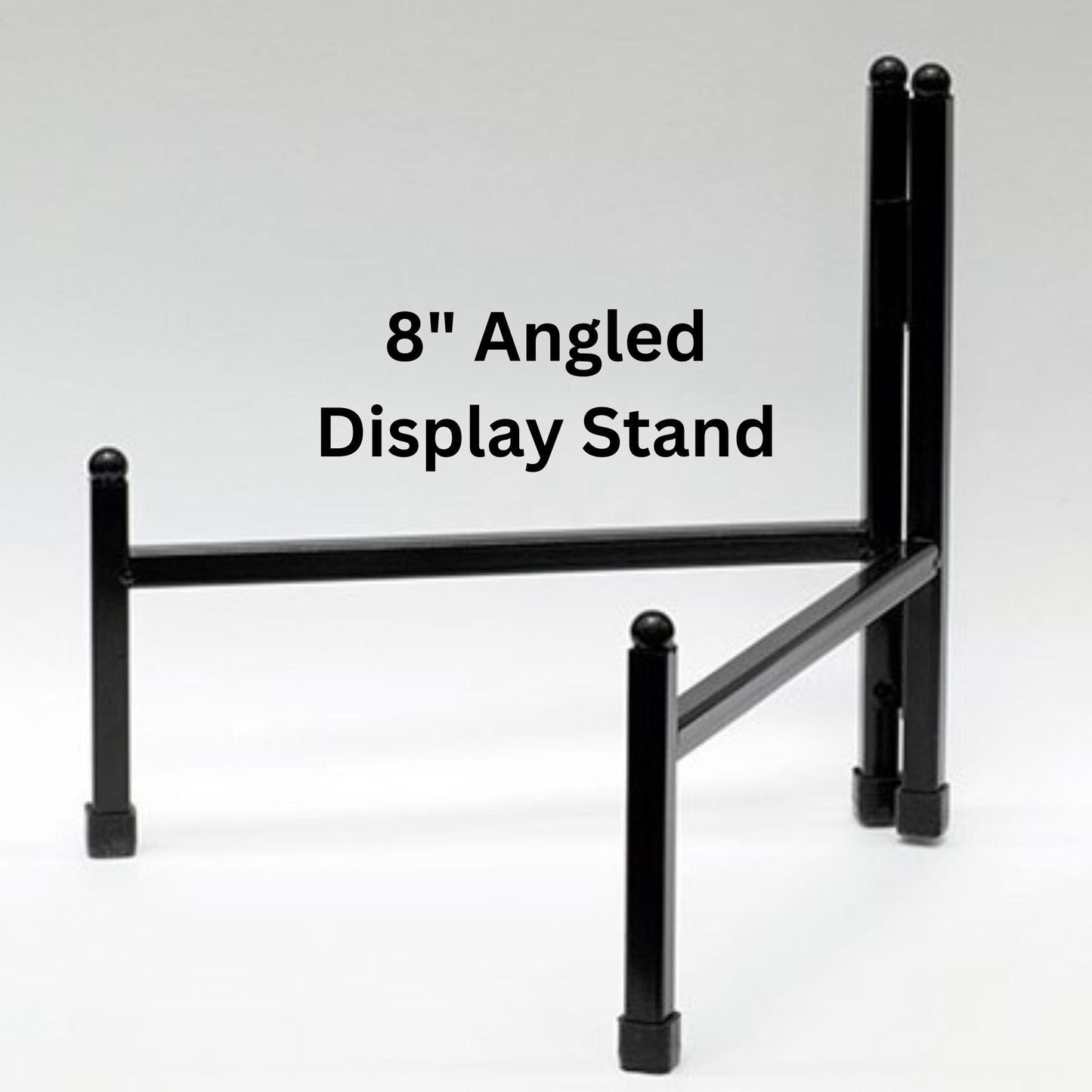 Angled Metal table top Display Stand for stained glass, 4", 6" or 8" wide