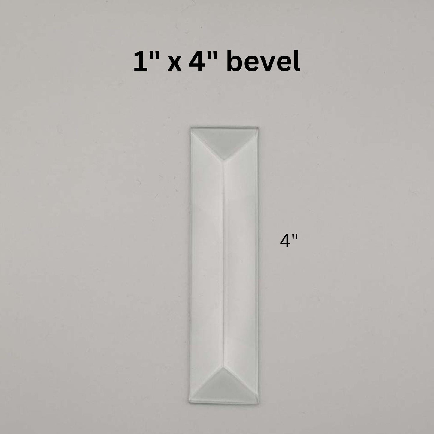 Rectangle Beveled Glass, 1 inch wide pencil bevel by 1" 2" 3" or 4"