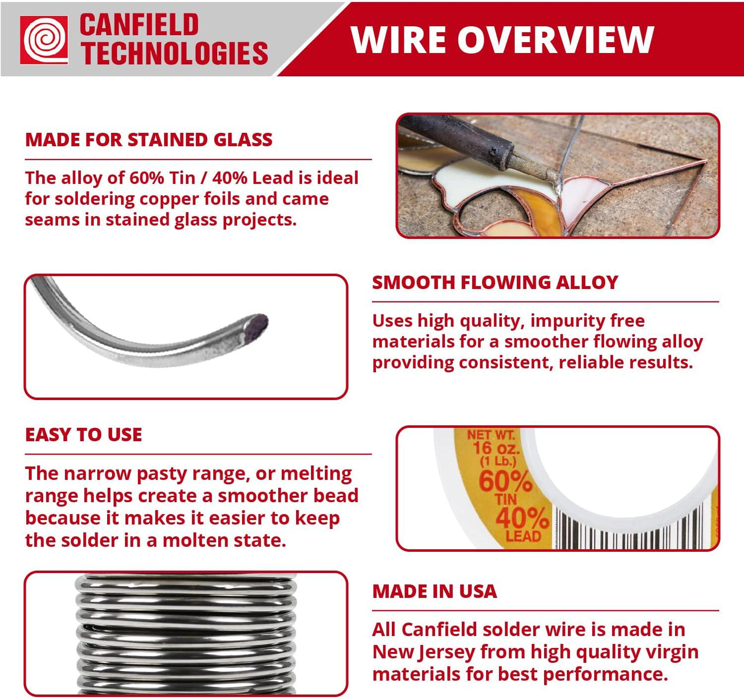 Canfield Solder 50/50 tin/lead, 1 lb