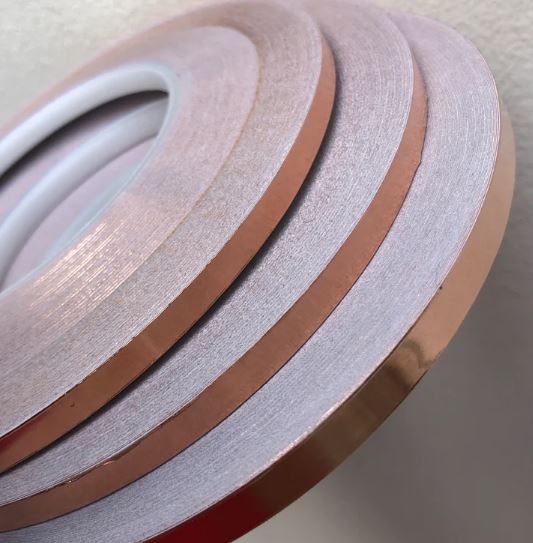 Edco COPPER BACK foil tape roll size 7/32" 1/4" 5/16" 3/8" 1/2"