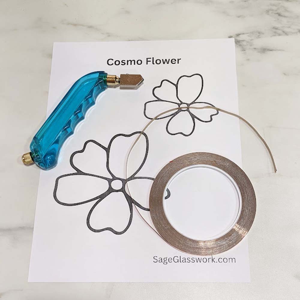 Cosmos Flower Stained Glass PATTERN