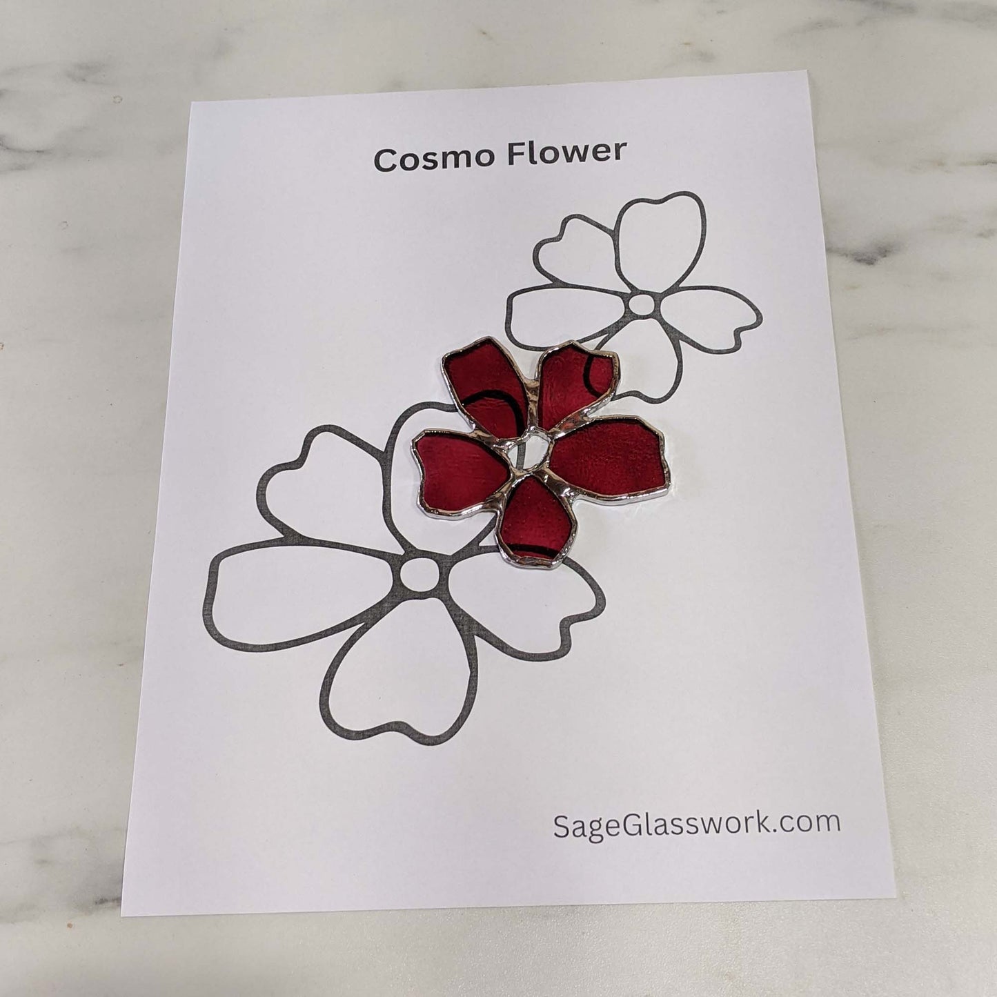 Cosmos Flower Stained Glass PATTERN