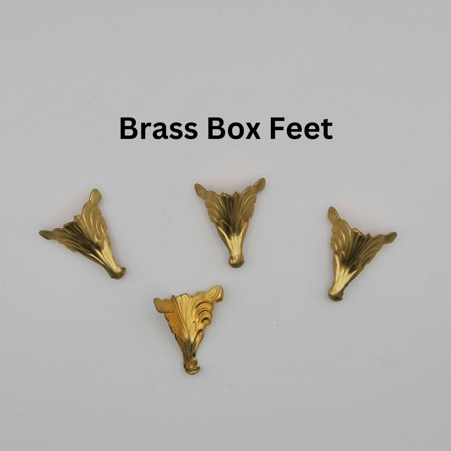 Brass jewelry box feet, 4 pack
