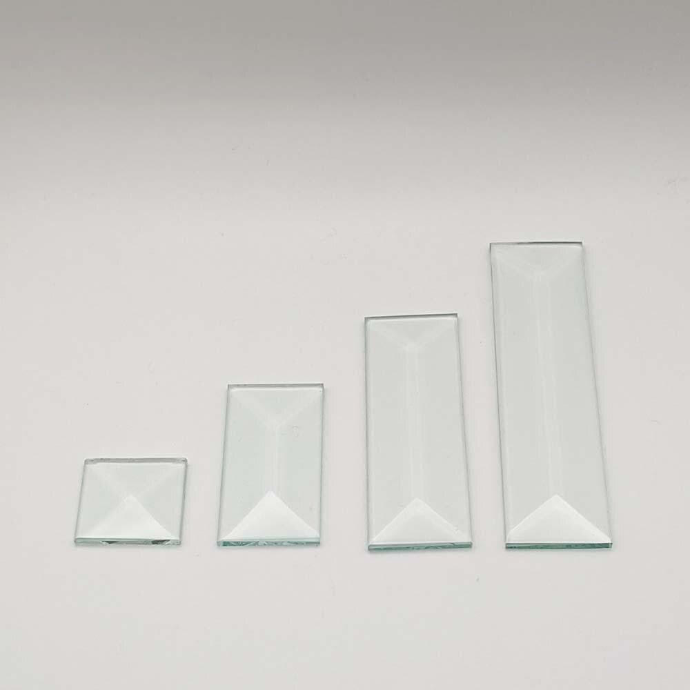 Rectangle Beveled Glass, 1 inch wide pencil bevel by 1" 2" 3" or 4"