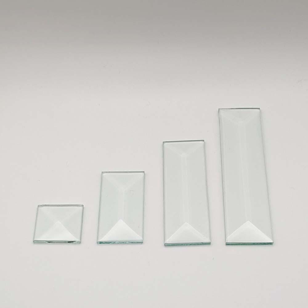 1" x 3" Rectangle Beveled Glass