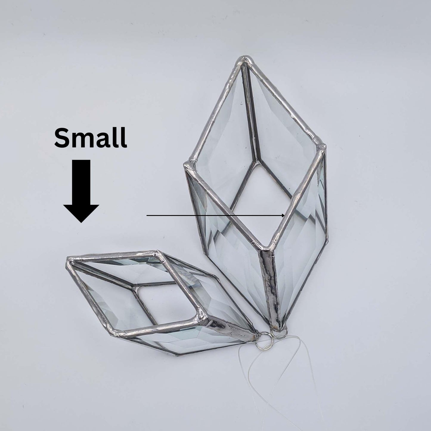 1.5" x 3" Diamond Bevel glass