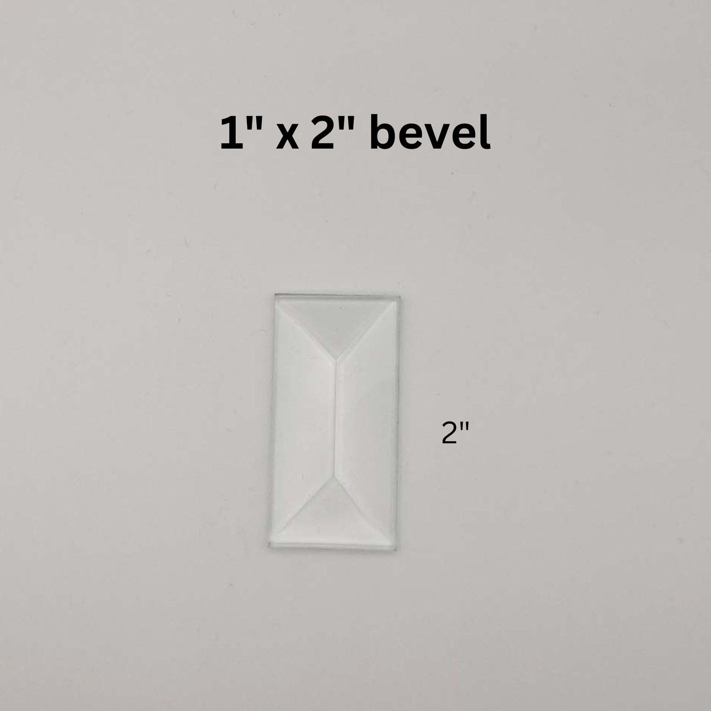 1" x 2" Rectangle Beveled Glass