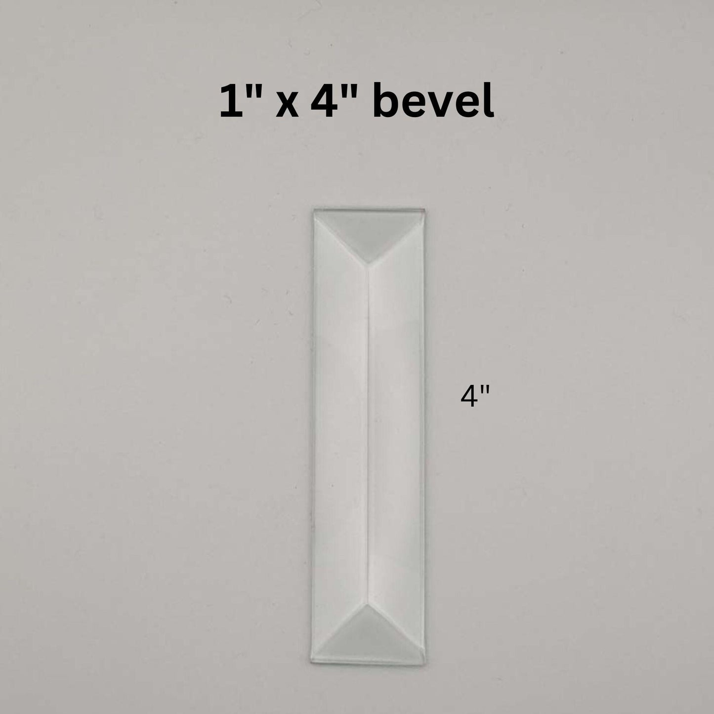 1" x 4" Rectangle Beveled Glass