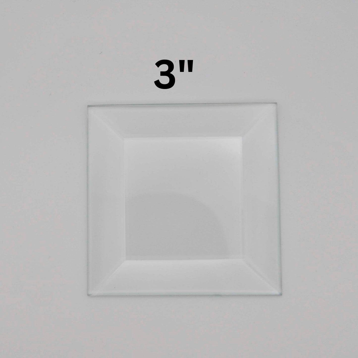 Square Beveled Glass, 1 piece clear glass bevel 1" 1.5" 2" 3" or 4"