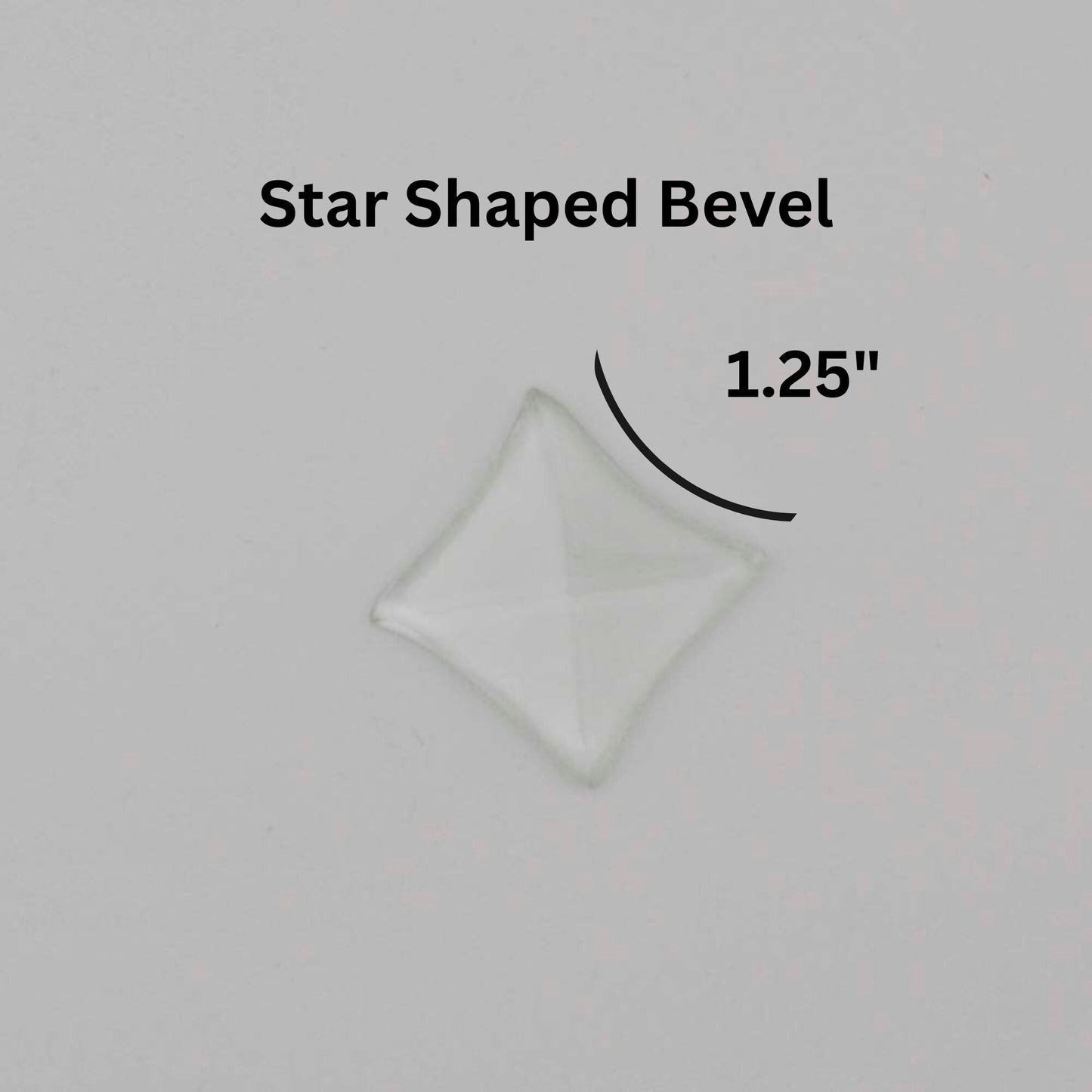 Star Glass Bevel, 1.25, 2.25 or 3.25 inch concave crystal