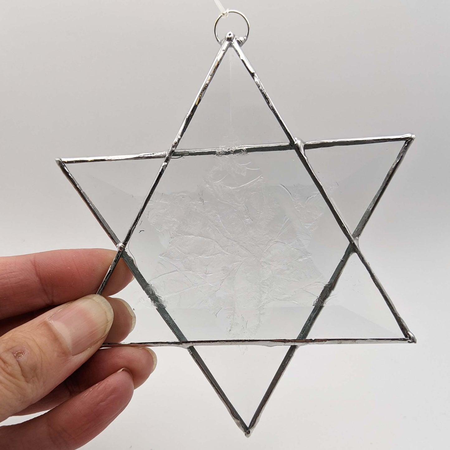 Stained Glass Star of David, Frosted beveled glass